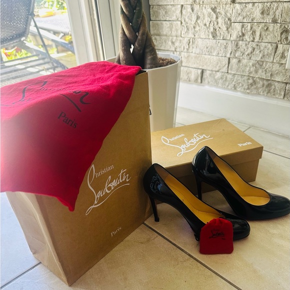 Christian Louboutin Simple Pump 100 Patent Calf Black size 36.5  US size 6 - Picture 2 of 16